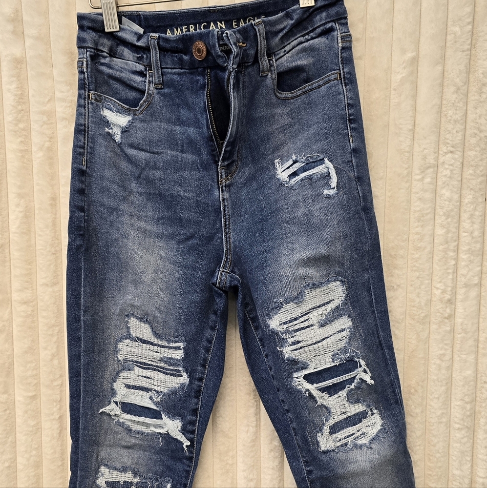 American Eagle Blue Ne(x)t Level Skinny Jeans in Cotton